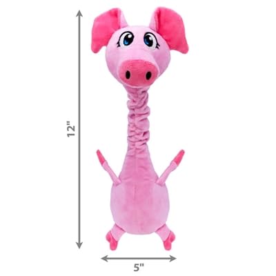 Kong Shakers Bobz Pig Flexible Squeak and Plush Dog Toy - Medium  