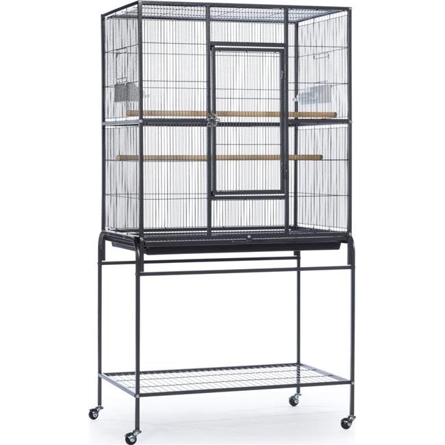 Prevue Pet Products Wrought Iron Flight Bird Cage with Stand - Black Hammertone - L:31 X W:20.5 X H:59.2 Inches