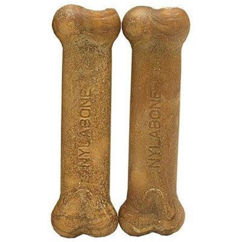 Nylabone Daily Health Bone Bacon Flavored Natural Dog Chew Treats - Medium/Wolf - 2 Pack