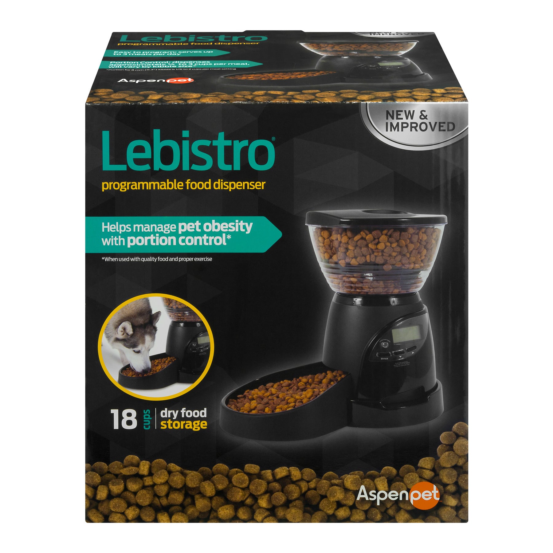 Petmate Lebistro Programmable Timer and Portion Control Automatic Cat and Dog Feeder - 18 Cups or 5 Lbs Default Title