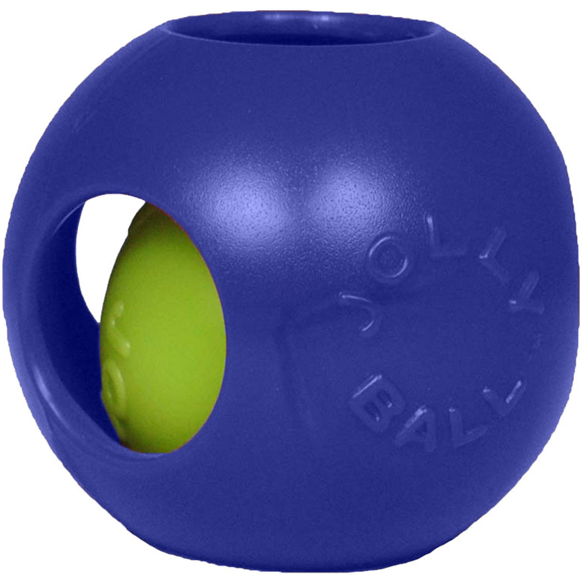 Jolly Pets Teaser Ball 2-in-1 Dual Interactive and Fetch Puzzle Dog Toy - Blue - Large - 8 Inch