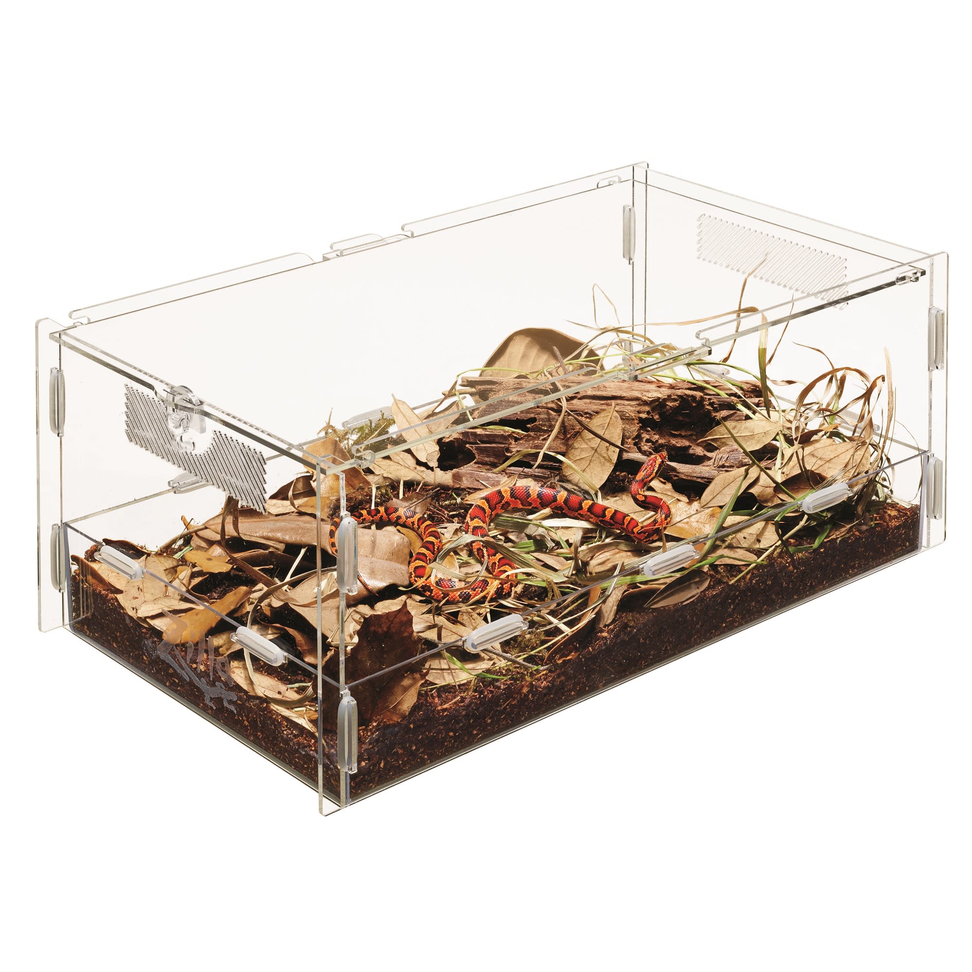 Zilla Micro Habitat Acrylic Terrarium Terrestrial with Locking Latch Enclosures for Insects