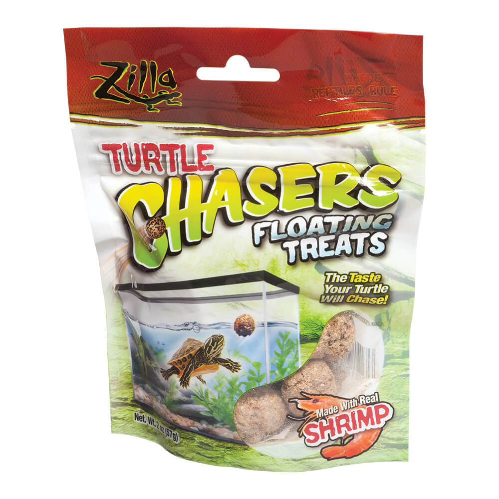 Zilla Turtle Chasers Real Shrimp Formula Floating Turtle Reptile Treats - 2 Oz