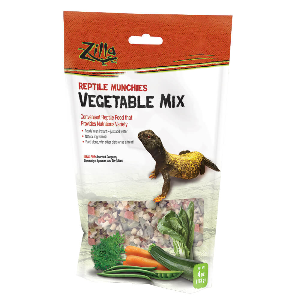 Zilla Reptile Munchies Vegetable Mix for Dragons Tortoises and Iguanas Reptile Food - 4 Oz