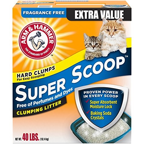 Arm & Hammer Super Scoop Unscented Clumping Clay Cat Litter - 40 Lbs Default Title