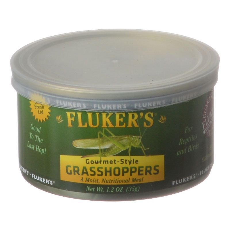 Fluker's Gourmet Style Canned Moist Grasshoppers for Bird and Reptile Food - 1.2 Oz