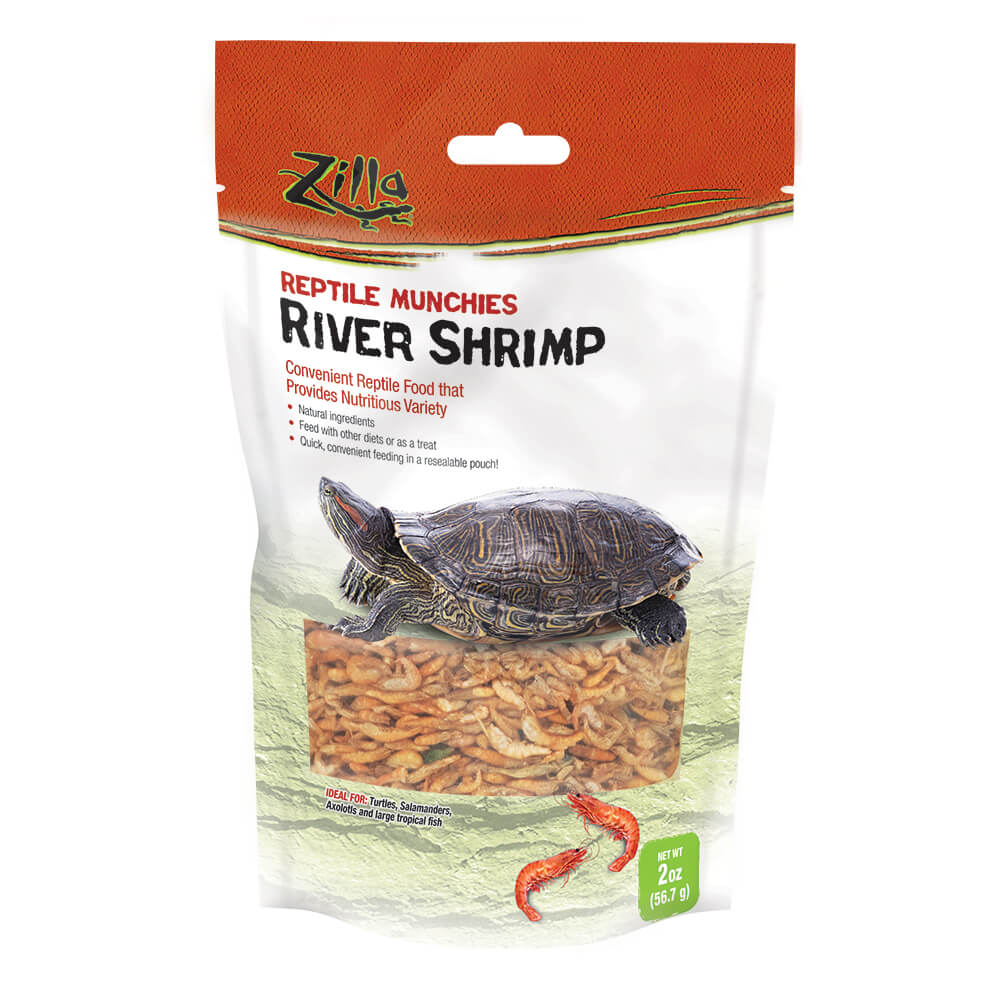 Zilla Reptile Munchies River Shrimp for Turtles Salamanders Reptile and Tropical Fish Food - 2 Oz