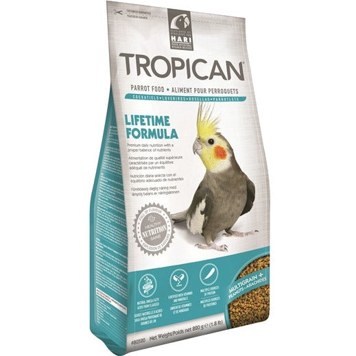 Hagen Hari Tropican Lifetime Formula Peanuts and Sunflower 2MM Granules Maintenance Cockatiel Parrot Bird Food 1.8 Pounds