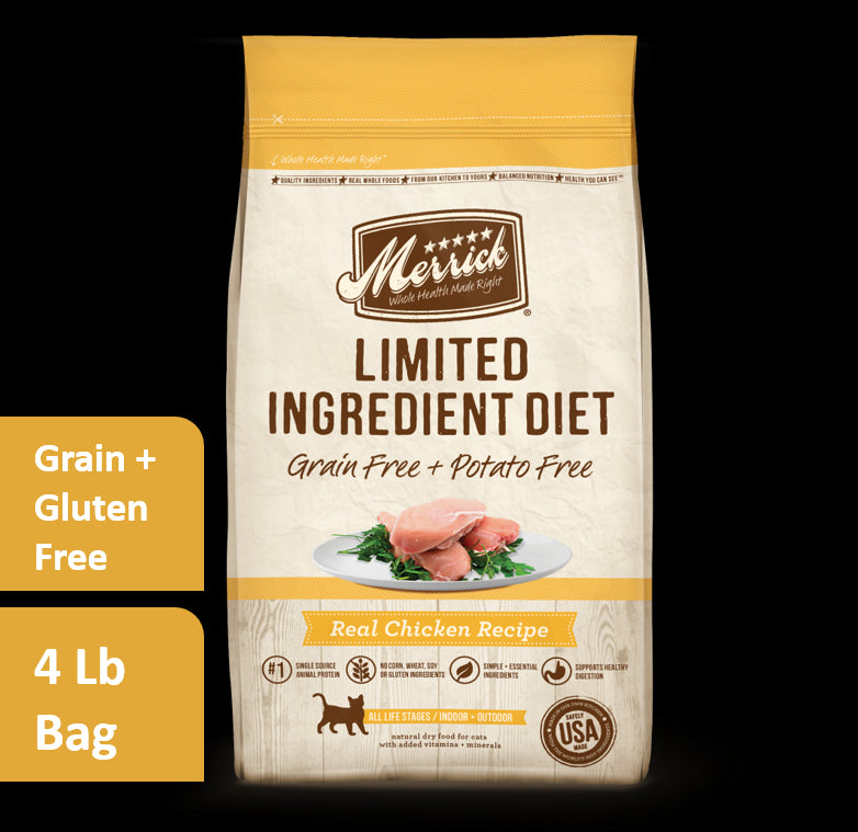 Merrick Limited Ingredient Diet Limited Ingredient Diet Real Chicken Dry Cat Food - 4 lb Bag  