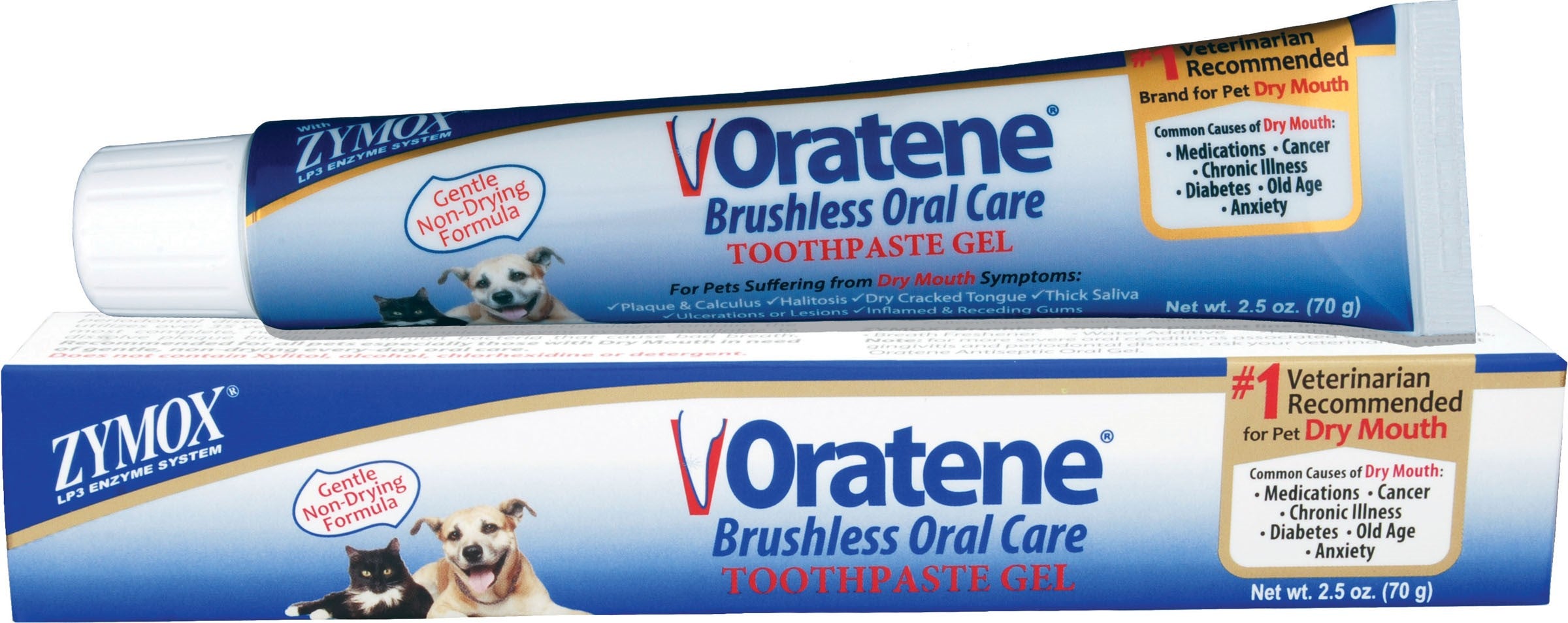Zymox Oratene Enzymatic Dental Gel Oral Care Therapy for Cat and Dog - 2.5 Oz