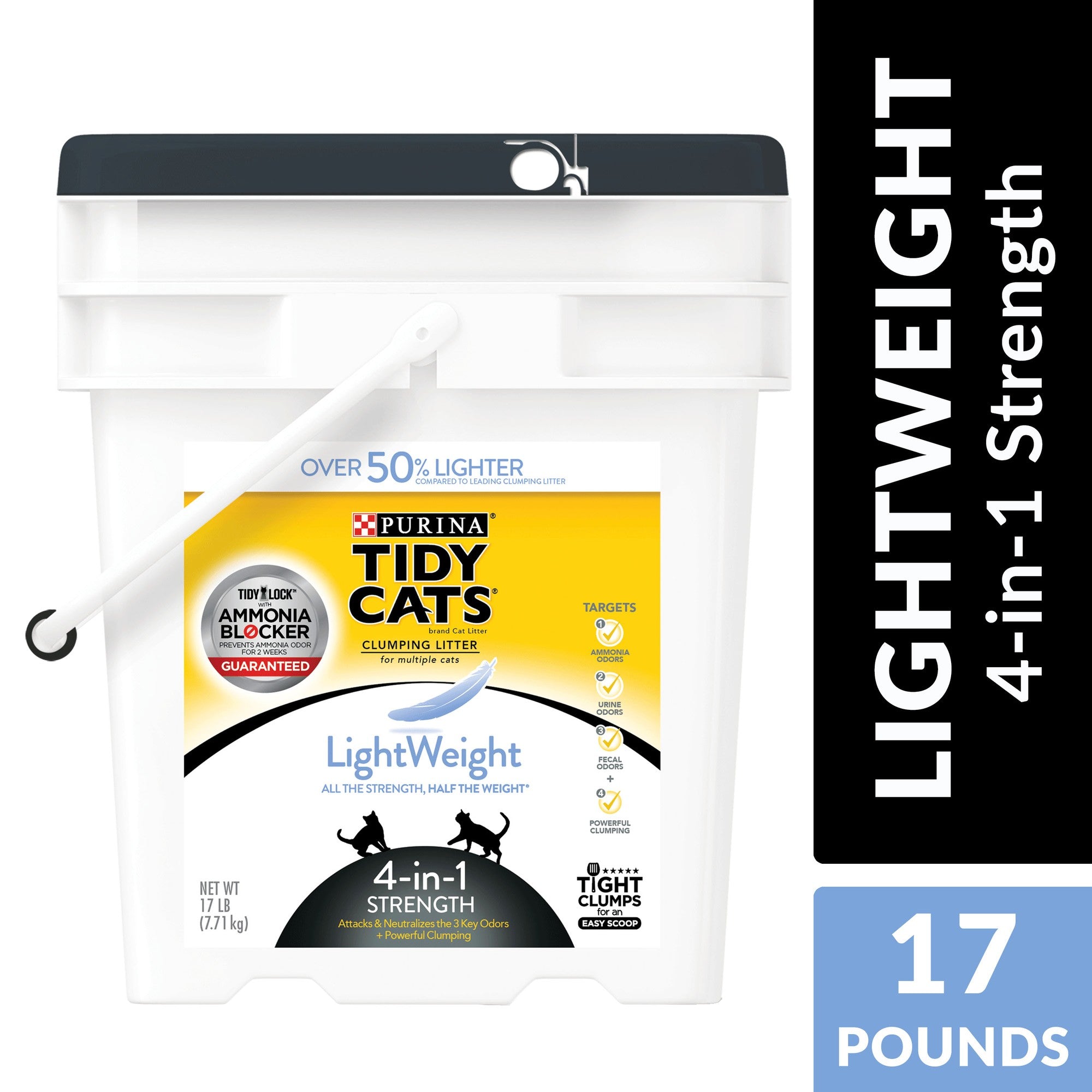 Purina Tidy Cats Lightweight 4-in-1 Strength Odor Control Clumping Clay Multi-Cat Litter - 17 Lbs