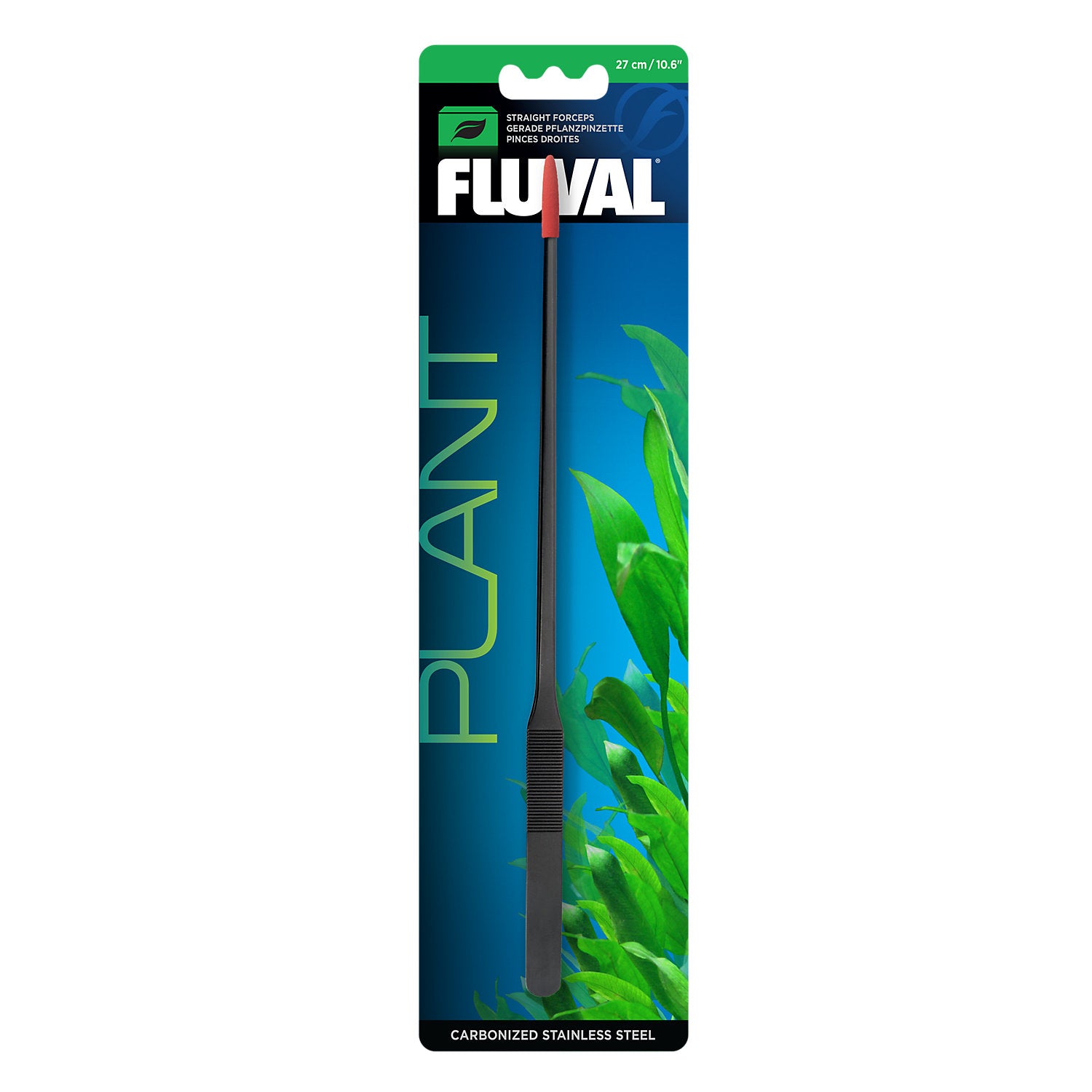 Fluval Stainless Steel Straight Tweezers Aquascaping Tool for Aquariums - 10.7 Inches