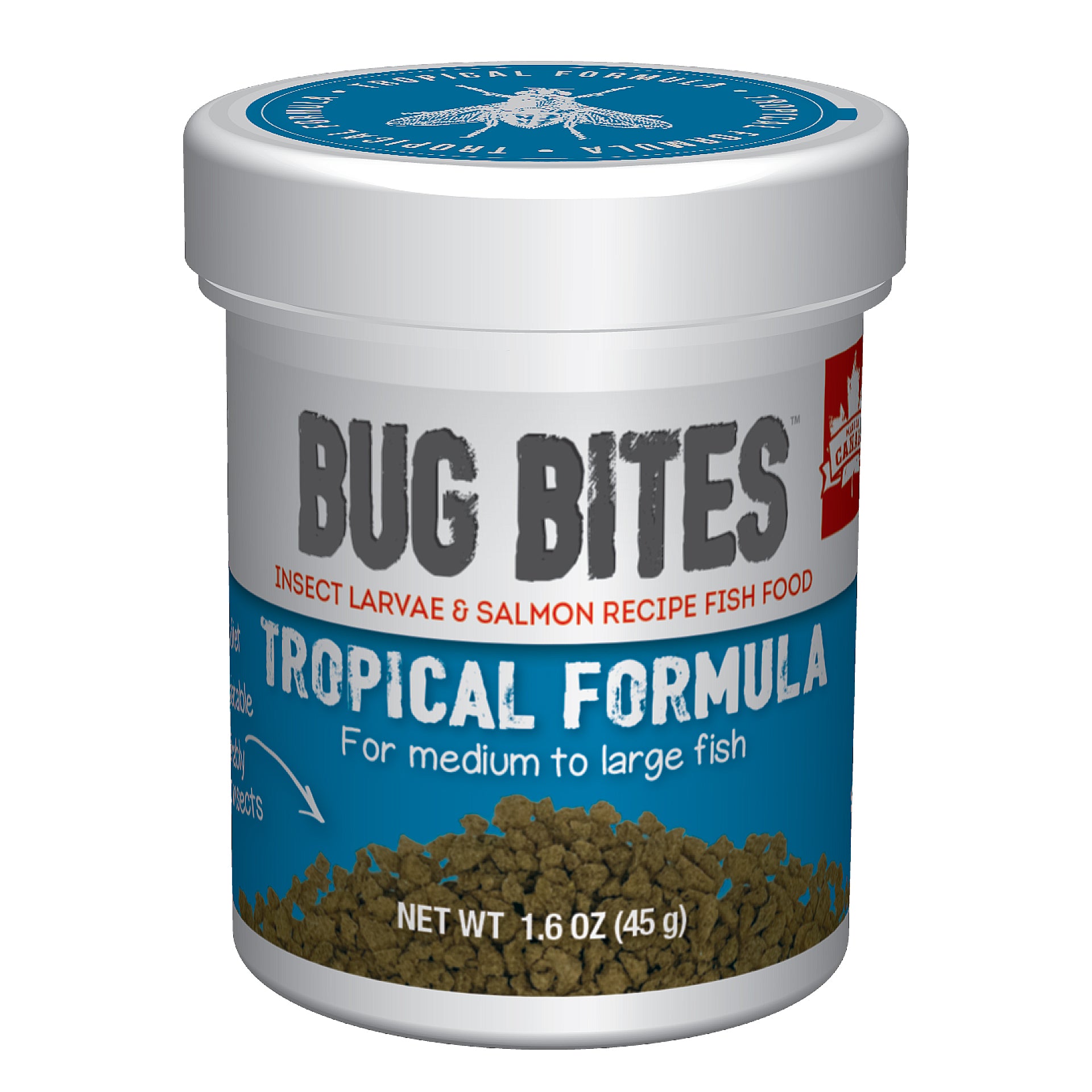 Fluval Bug Bites Insect Granules for Tropical Medium-Large Fish Food 1.59 Ounce