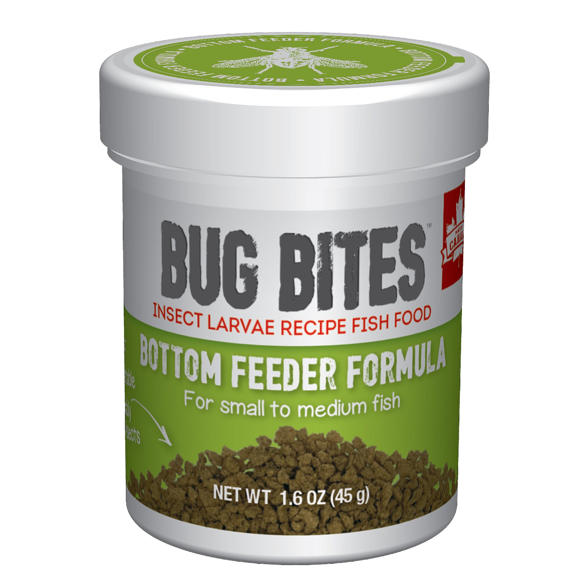 Fluval Bug Bites Insect Sinking Granules for Small-Medium Sized Bottom Feeding Fish - 1.59 Oz