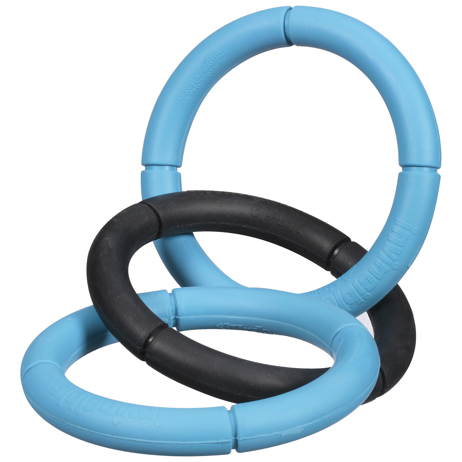 JW Pet Invincible Chains Triple Link Tug Chew and Fetch Rubber Dog Toy - Large