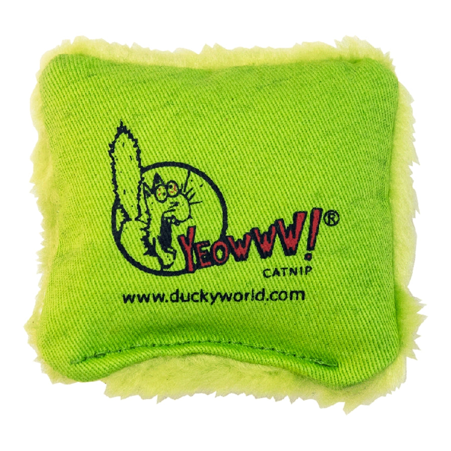 Ducky World Yeowww! Plush Pillow Plush Catnip Cat Toy - Green