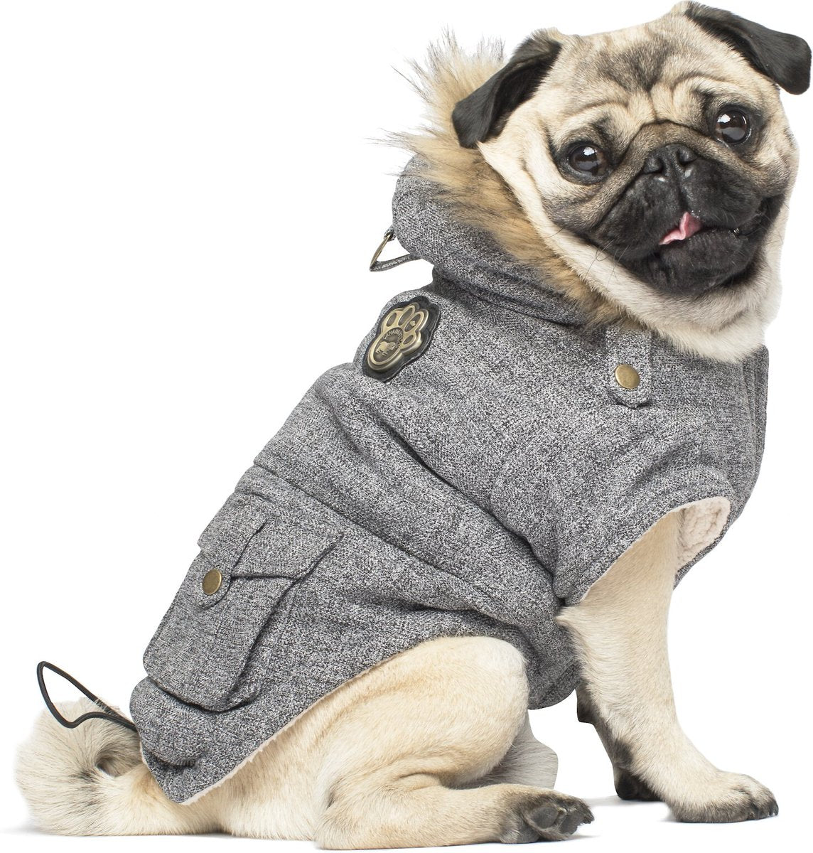 Canada Pooch Alaskan Army Salt and Pepper Dog Parka Jacket