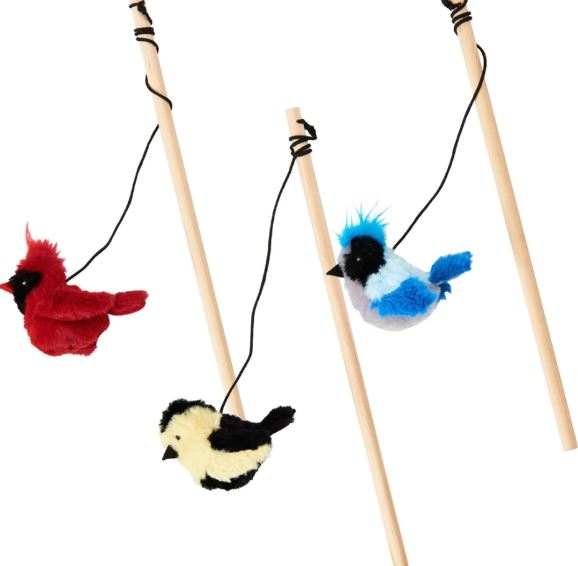 Ethical SPOT Songbird Motion-Activated Chirp Sounding Teaser Wand Cat Toy