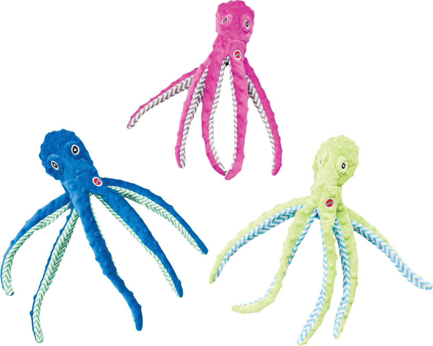 Ethical SPOT Skinneeez Extreme Stuffing-Free Octopus Squeak and Soft Dog Toy - 16 Inch