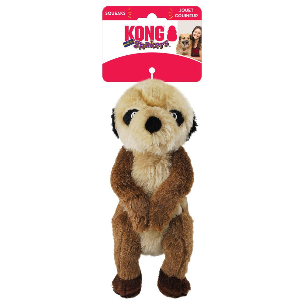 Kong Shakers Passports Meerkat Squeak and Plush Dog Toy - Medium  