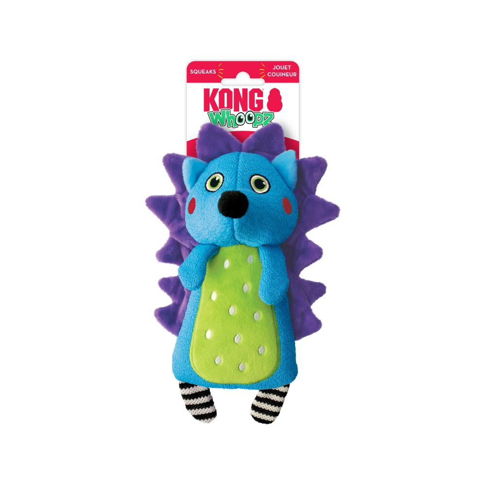 Kong Whoopz Hedgehog Squeak and Spongy Textured Plush Dog Toy - Small  