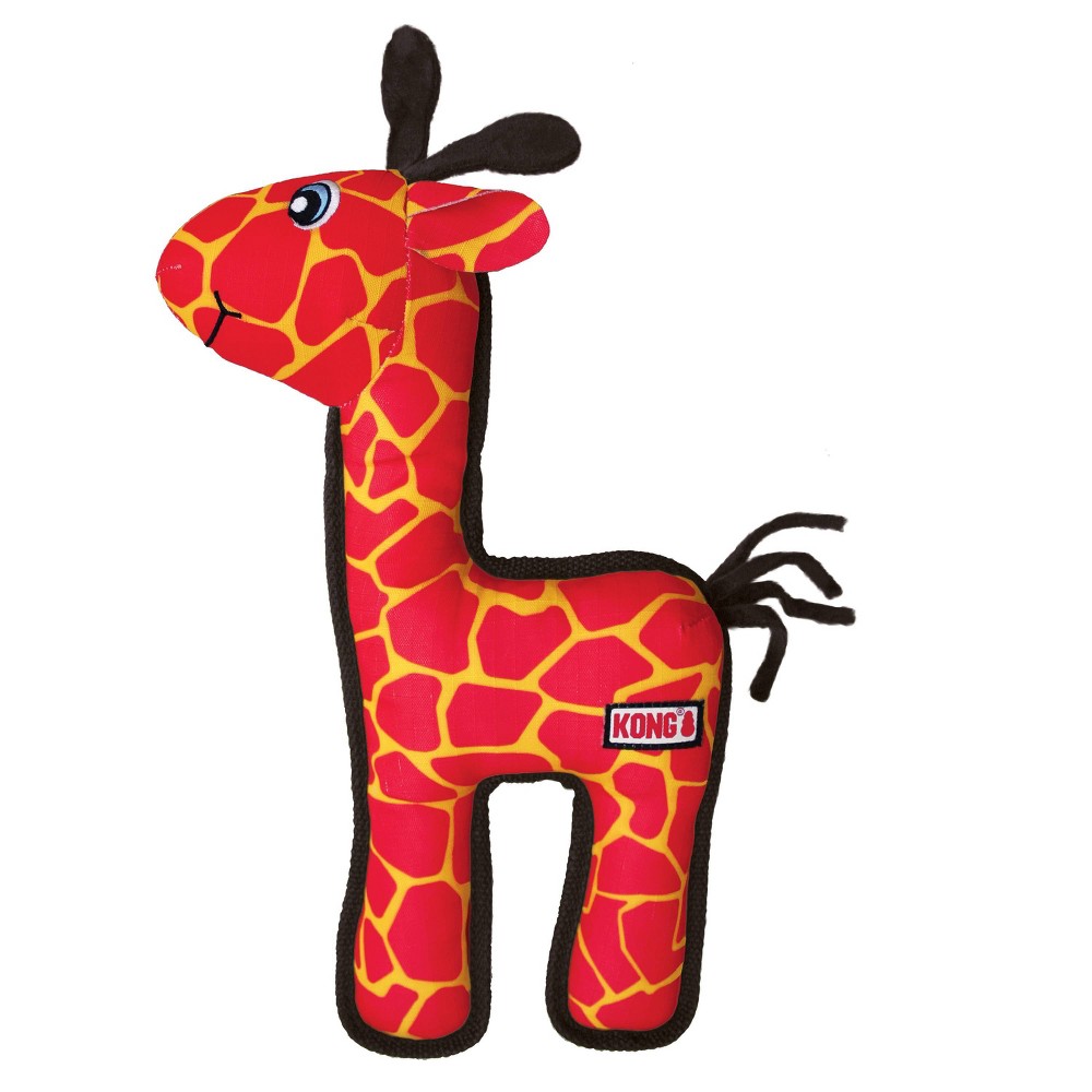 Kong Ballistic Giraffe Reinforced Squeak and Rattle Soft and Plush Dog Toy - Medium/Large - 13.5 Inch