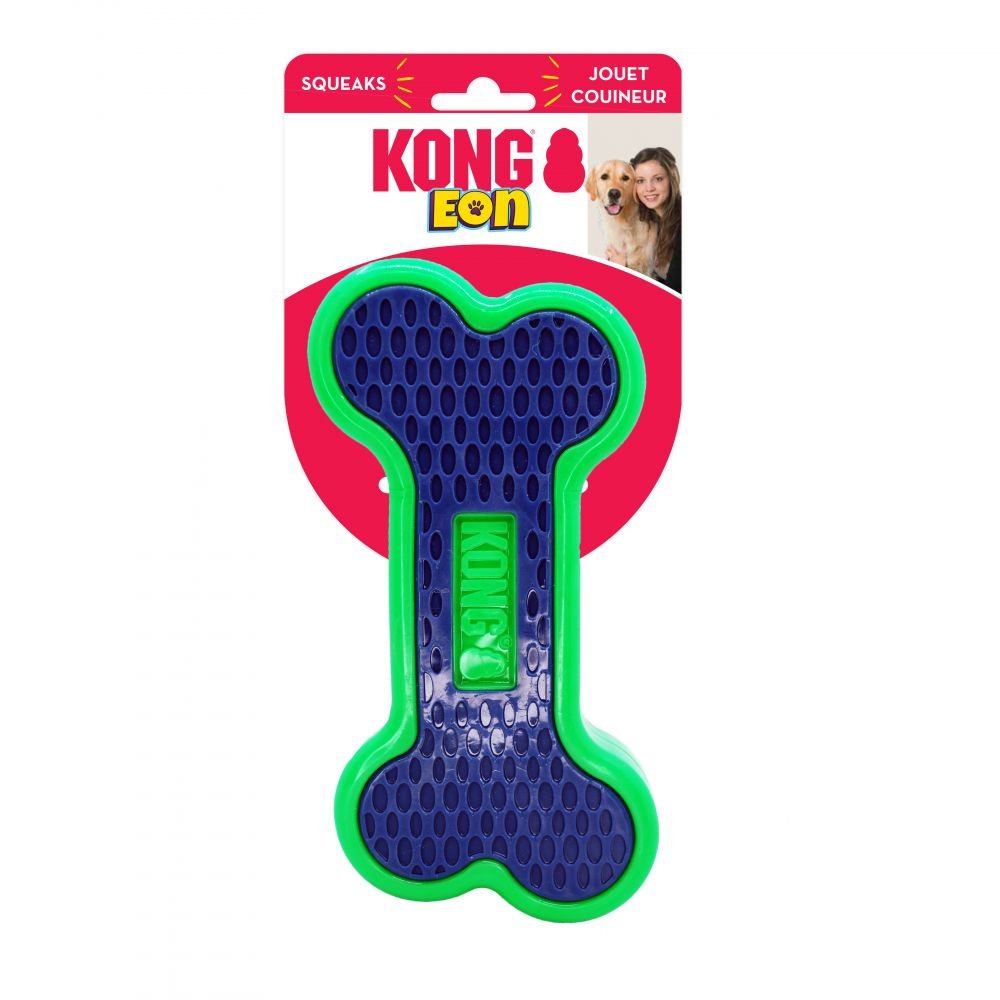 Kong Eon Bone Bounce and Squeak Floating Rubber Dog Toy - Large  