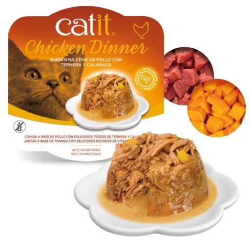 Catit Chicken Dinner with Beef and Pumpkin Grain-Free All Life Stages Wet Cat Food Trays - 2.8 Oz - Case of 6 Default Title
