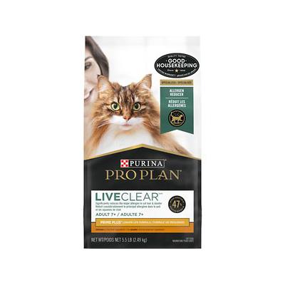 Purina Pro Plan LiveClear Allergen Reducing Prime Plus Chicken and Rice 7+ Senior Adult Dry Cat Food 5.5 Pounds
