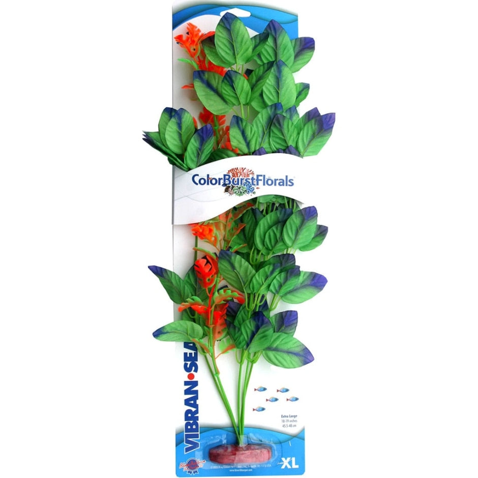 Blue Ribbon Exotic Environments Color Burst Melon Leaf Aquarium Décor - Green - Large