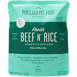 Portland Pet Food Homestyle Rosie's Beef N' Rice Wet Dog Food Pouch - 9 Oz - Case of 8