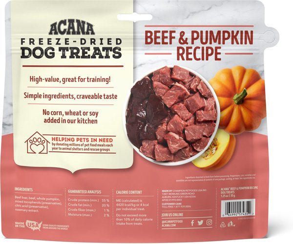 Acana 'Kentucky Dogstar Chicken' Beef & Pumpkin Singles Dog Treats - 1.25 oz Bag