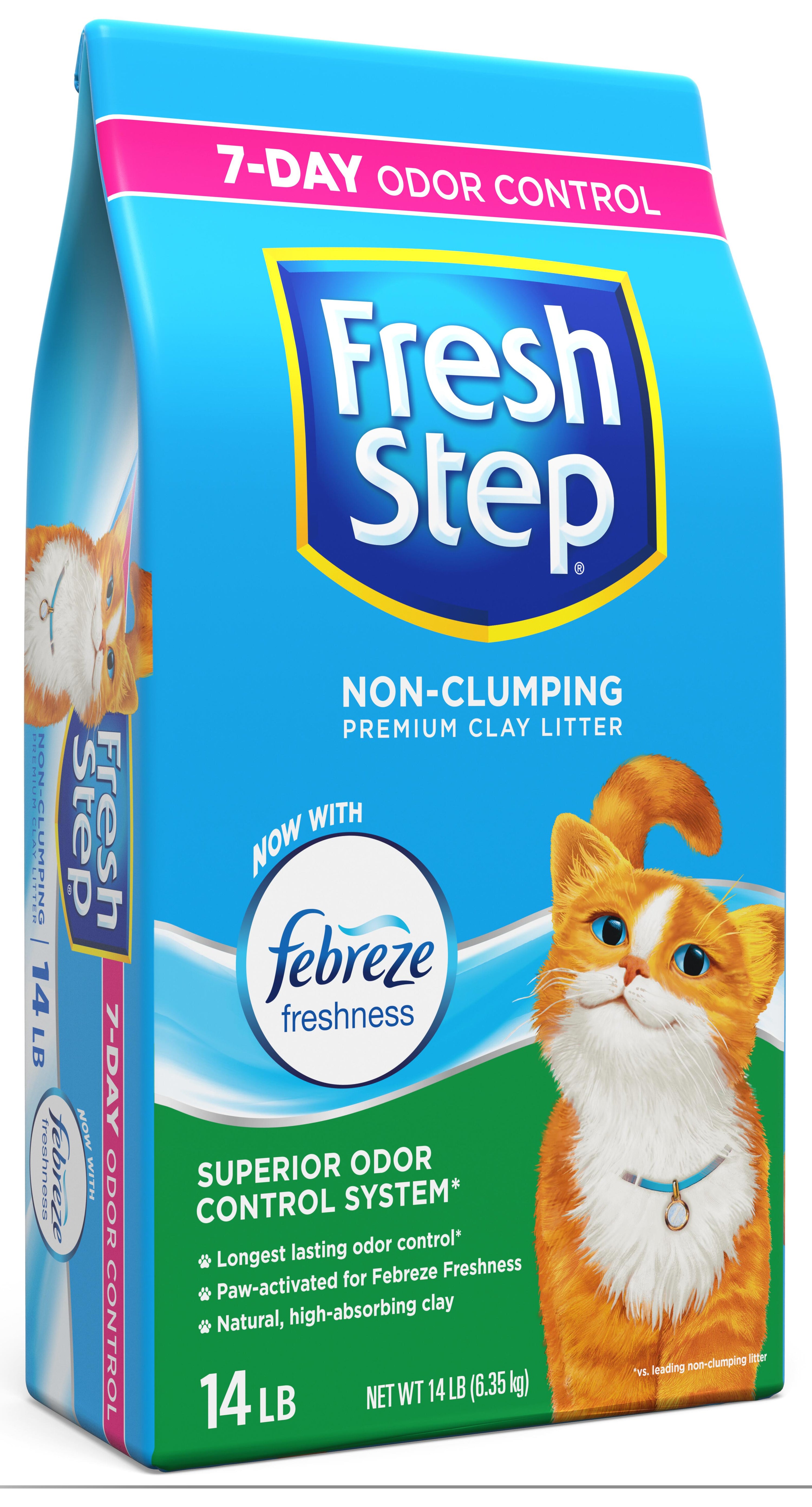 Fresh Step Regular Febreze Scented 7-Day Odor Control Non-Clumping Cat Litter 14 Lbs - 2 Pack