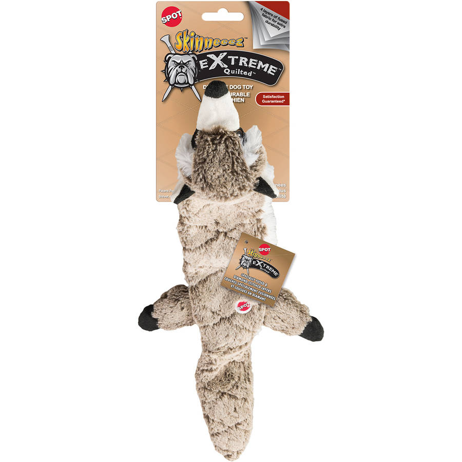 Ethical SPOT Skinneeez Extreme Stuffing-Free Quilted Raccoon Squeak and Soft Dog Toy - Large - 23 Inch