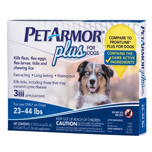 Pet Armor + Dog Flea and Tick 3-Month Supply Waterproof Topical Treatment - Dogs 23-44 Lbs