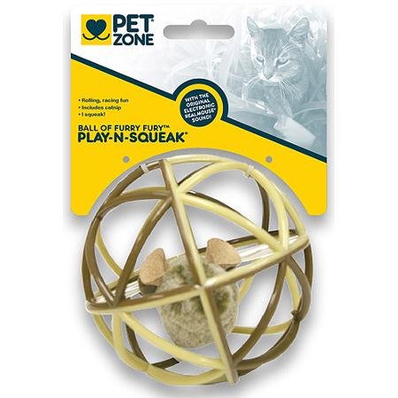 Pet Zone Ball Of Furry Teal Cat Toy