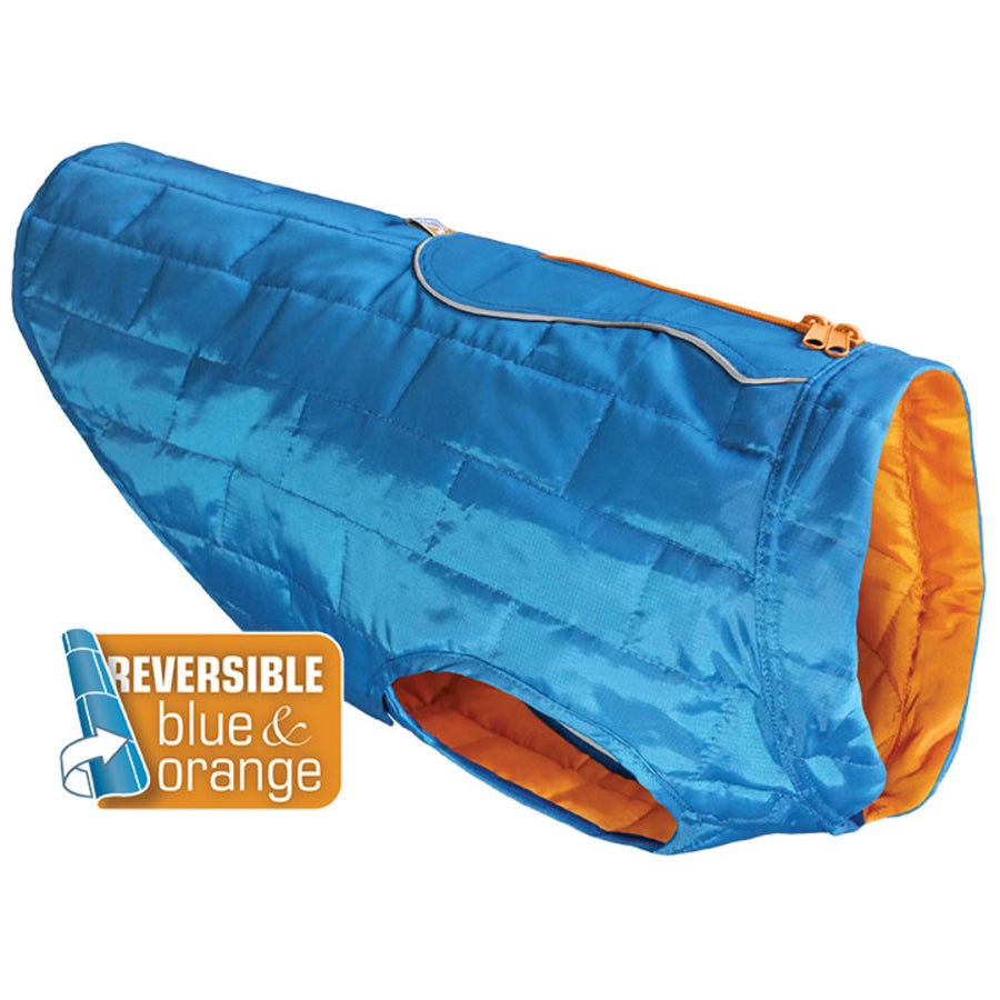 Kurgo Loft Reflective and Water-Resistant Winter Dog Jacket Blue and Orange Extra Large