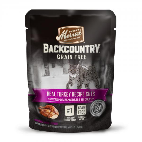 Merrick Backcountry Grain-Free High-Protein Real Turkey Cuts in Gravy Wet Cat Food Pouch - 3 Oz - 24 Pack Default Title