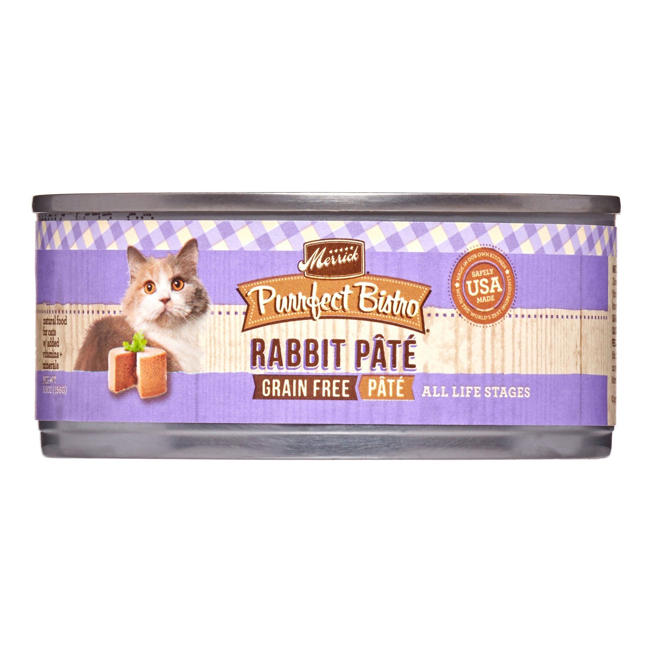 Merrick Grain-Free Purrfect Bistro Rabbit Pate Canned Cat Food - Case of 24 5.5 Oz - Case of 24