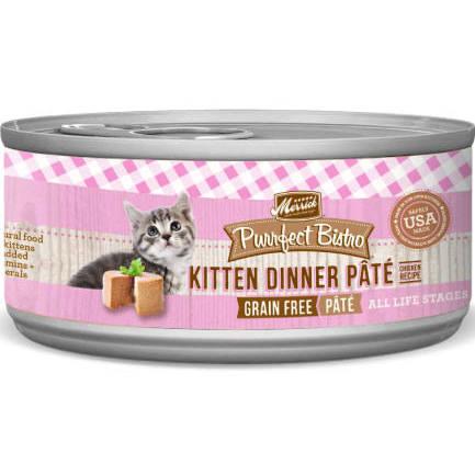 Merrick Grain-Free Purrfect Bistro Kitten Dinner Pate Canned Cat Food - Case of 24 3 Oz - Case of 24