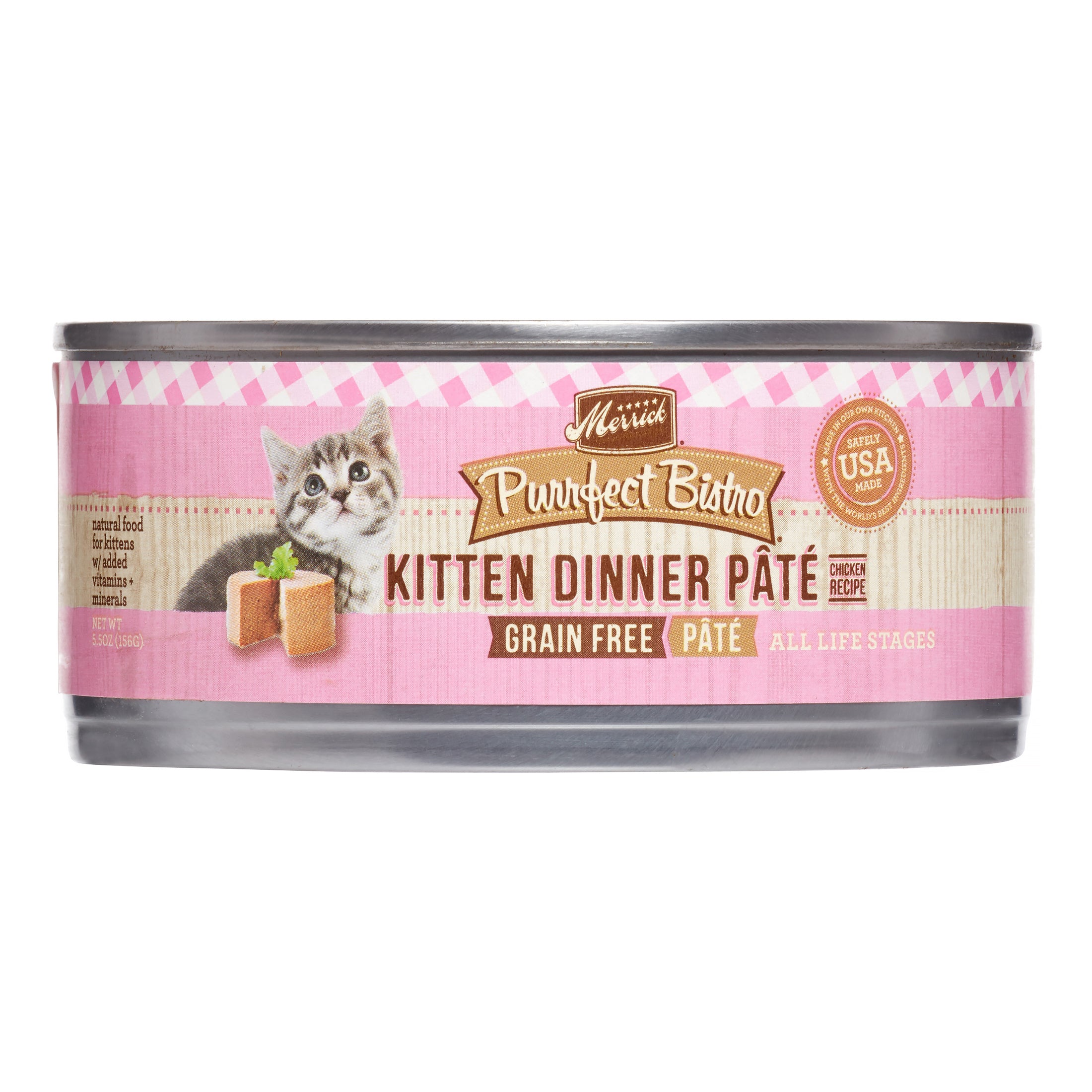 Merrick Grain-Free Purrfect Bistro Kitten Dinner Pate Canned Cat Food - Case of 24 5.5 Oz - Case of 24