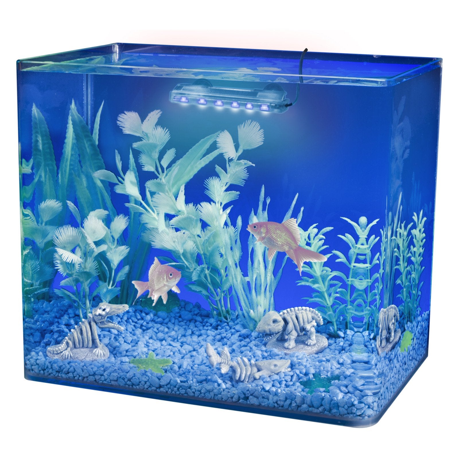 Penn Plax Cascade Ultra-Bright Submersible Accented Small and Nano Aquarium LED Light - Blue - L:4 X W:1 X H:1 Inch
