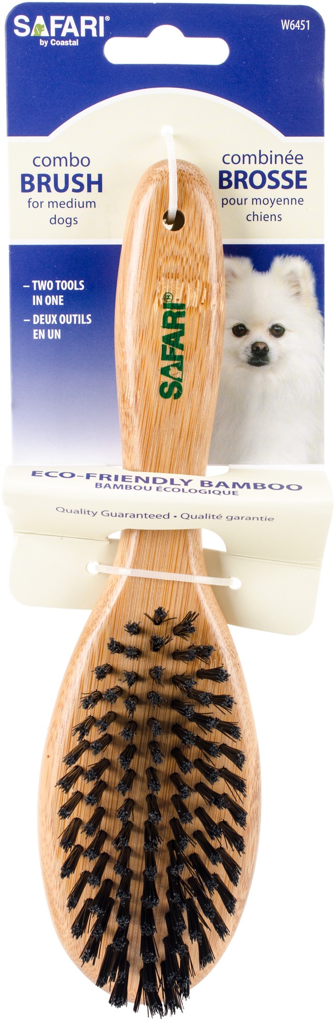 Coastal Safari Bamboo Pin and Bristle Combo Dog Brush Medium