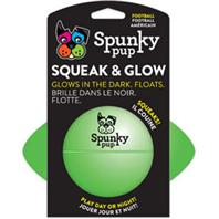 Spunky Pup Squeak and Glow in The Dark Football Float and Fetch Dog Toy