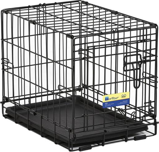 Midwest Contour Metal Folding Single Door Dog Crate - 18" X 12" X 14" Inches  