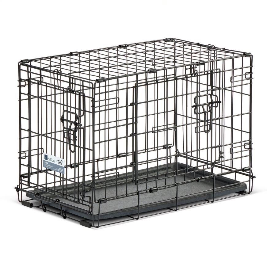 Midwest Contour Metal Folding Double Door Dog Crate - 22" X 13" X 16" Inches  