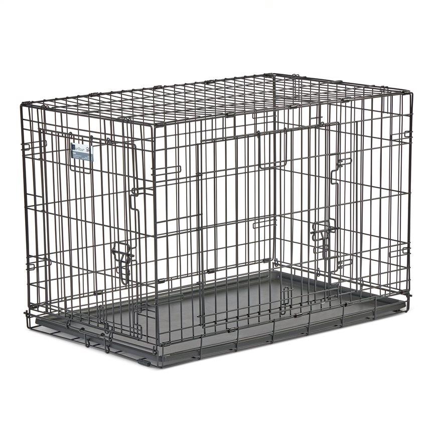 Midwest Contour Metal Folding Double Door Dog Crate - 36" X 23" X 25" Inches  