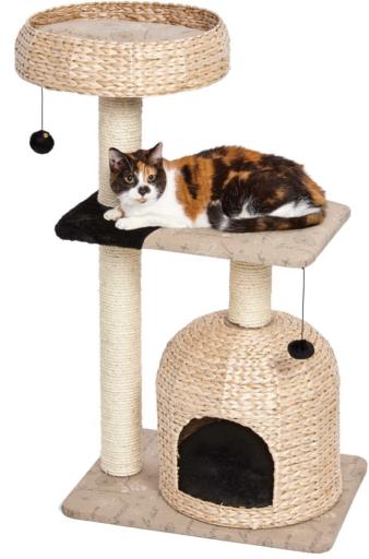 Midwest Nuvo Nest Fine N' Fun Wicker 3-Tier Cat Tree Furniture - Beige  