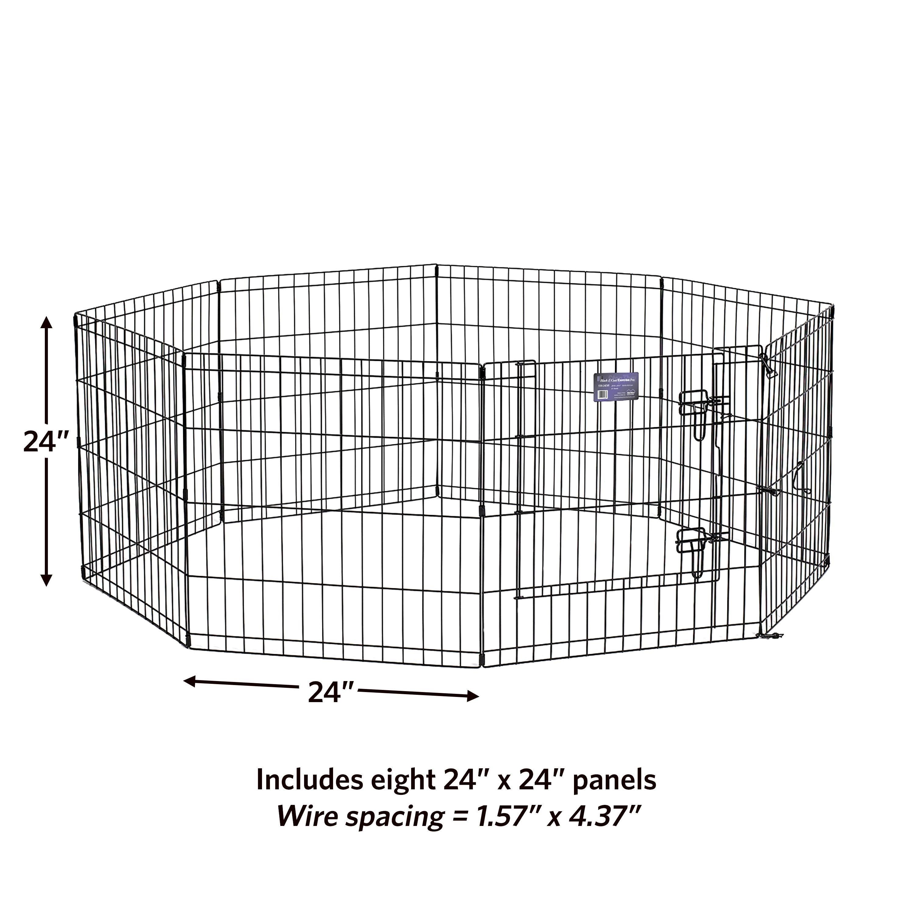 Midwest Contour Metal Exercise Pen for Dogs with Door - Black - 24" Height  