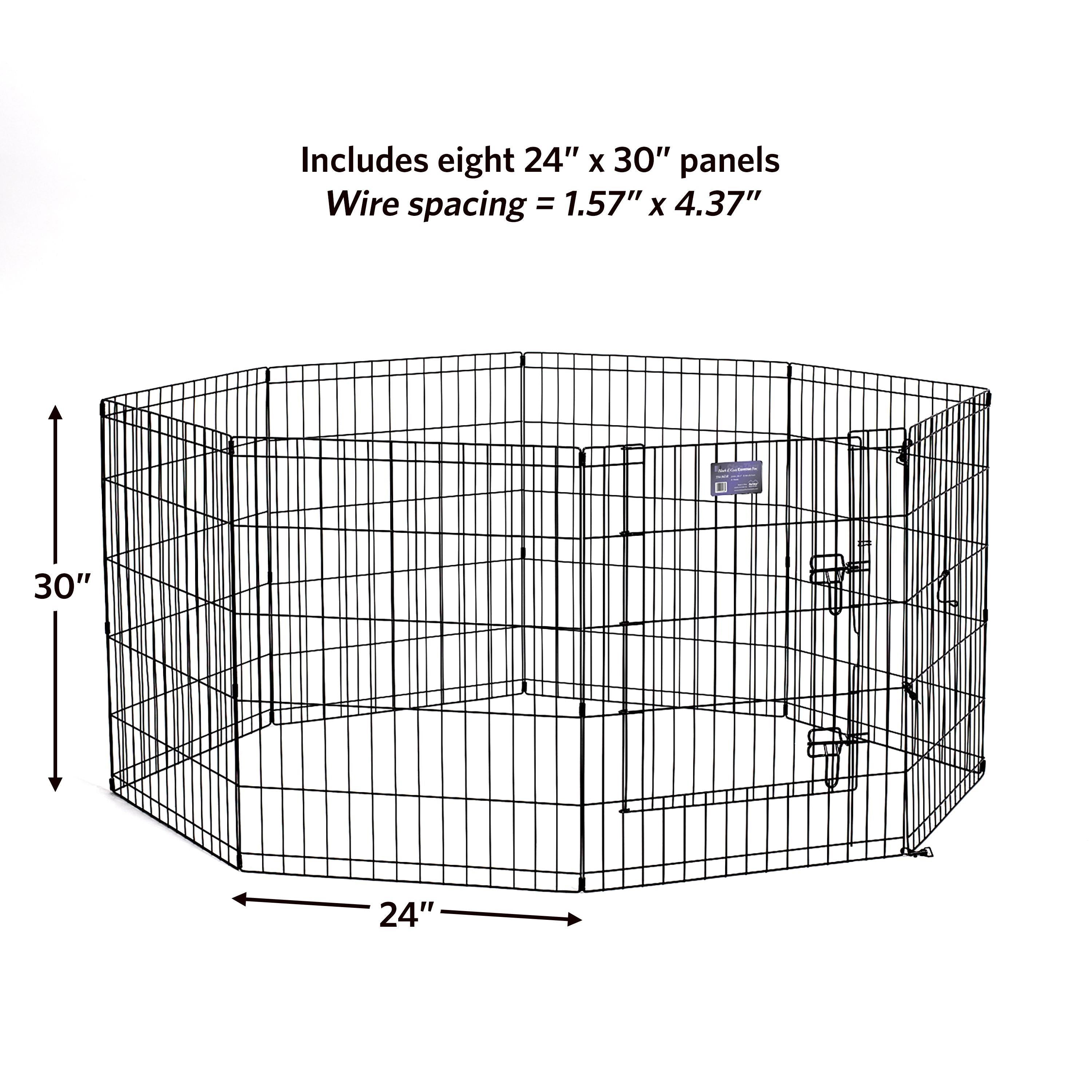 Midwest Contour Metal Exercise Pen for Dogs with Door - Black - 30" Height  